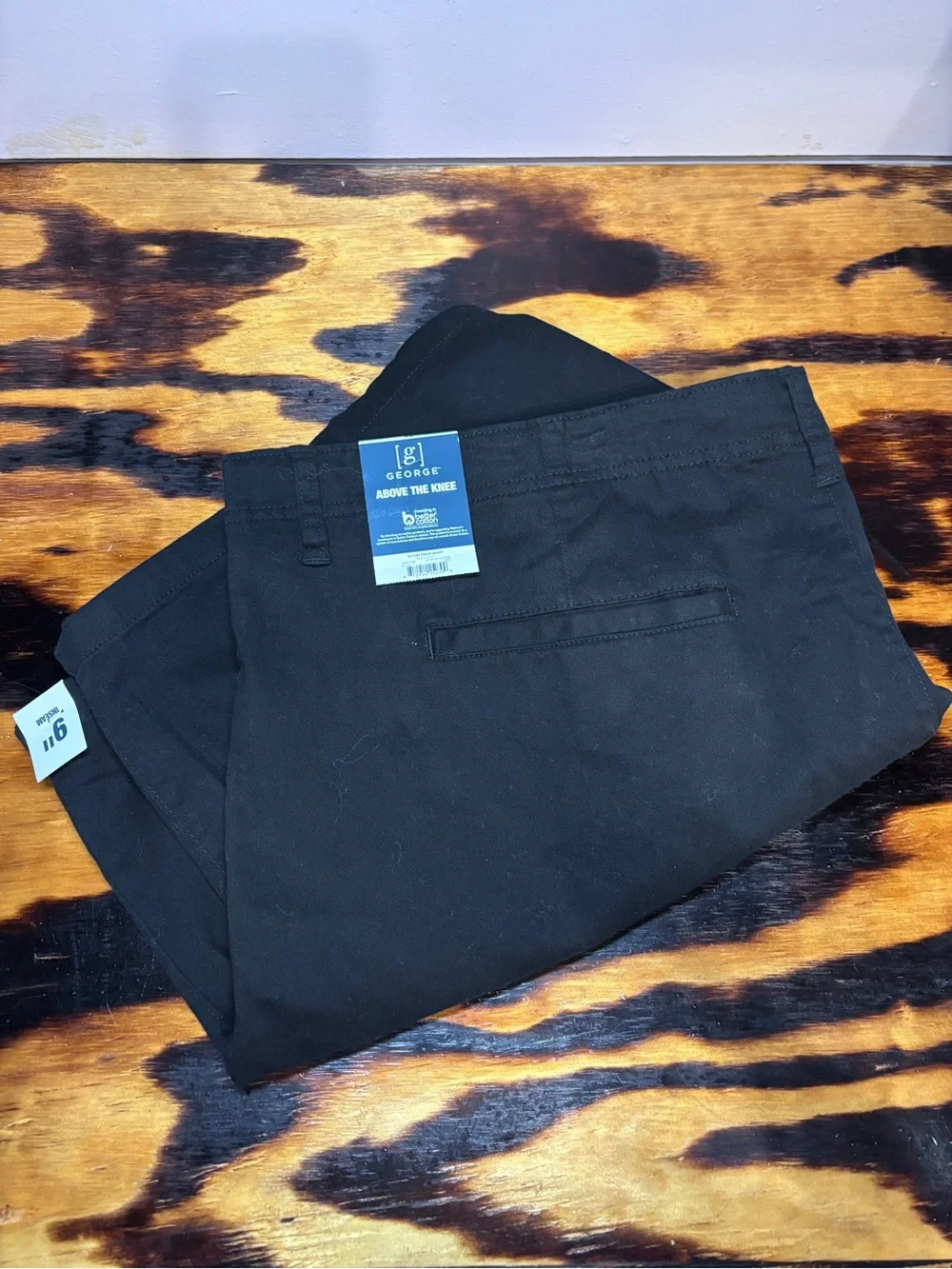 George Men's Relaxed Fit Stretch Twill Flat Front Shorts, 9